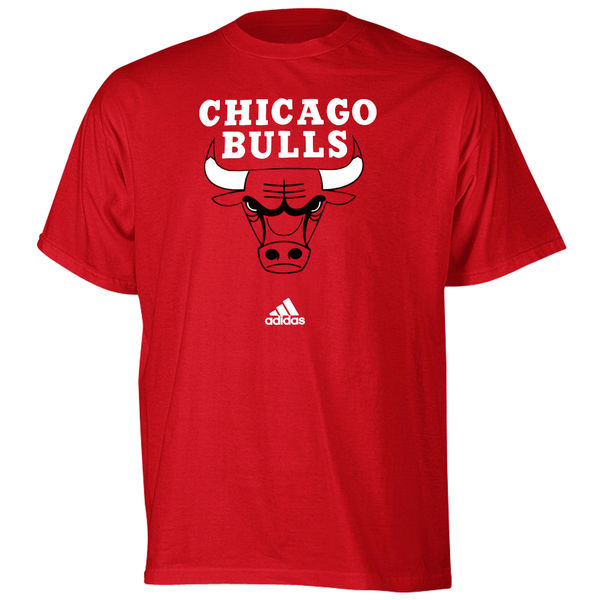 NBA Men adidas Chicago Bulls Red Primary Logo Tshirt